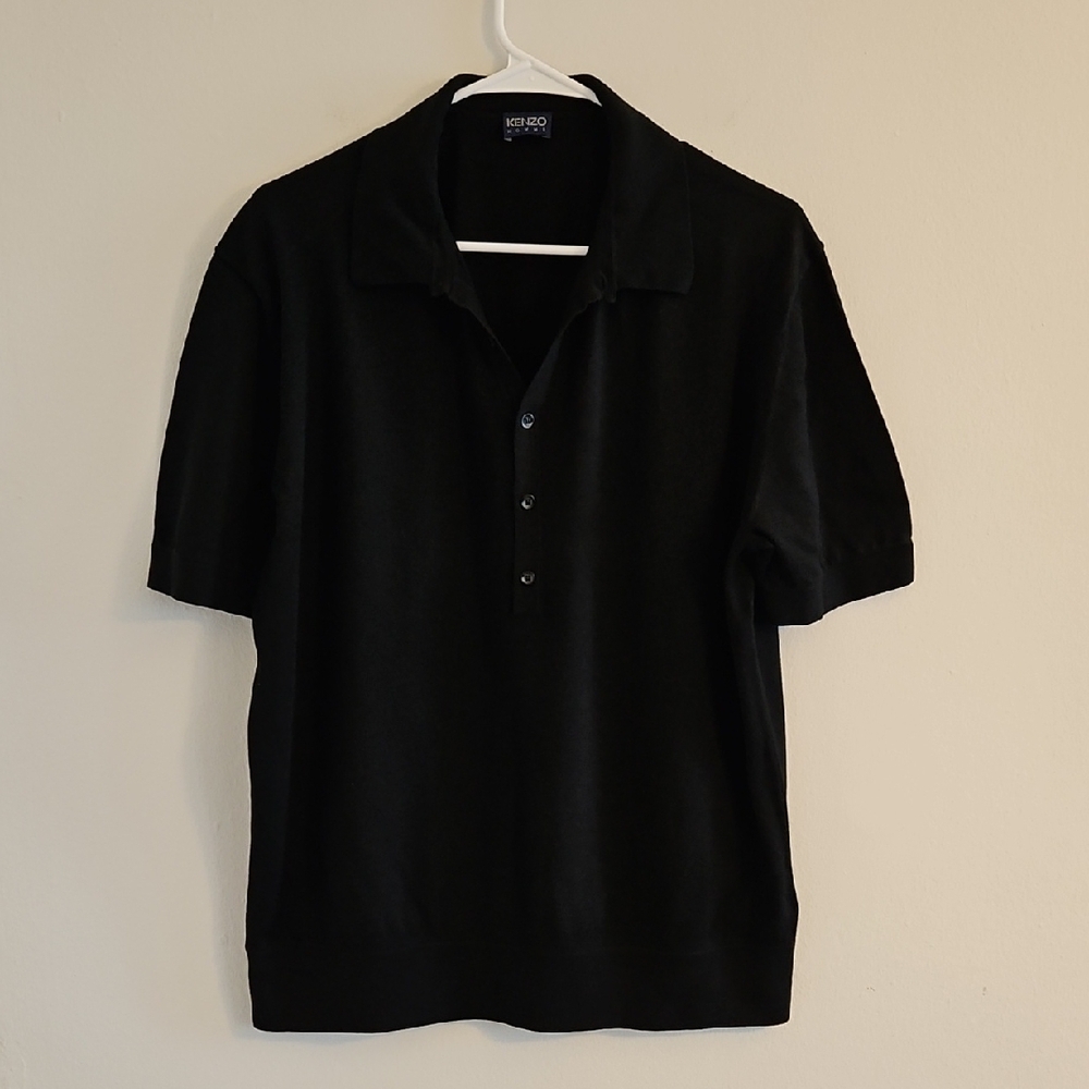 Kenzo Black Polo Shirt Classic Design